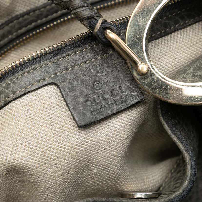 Gucci Leather Charlotte Tote Grey Leather Good condition - Box View