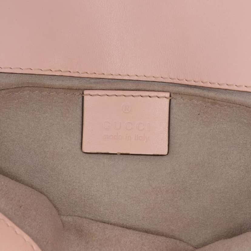 Gucci Small GG Marmont Matelasse Leather Shoulder Bag Pink Leather Good condition - Box View