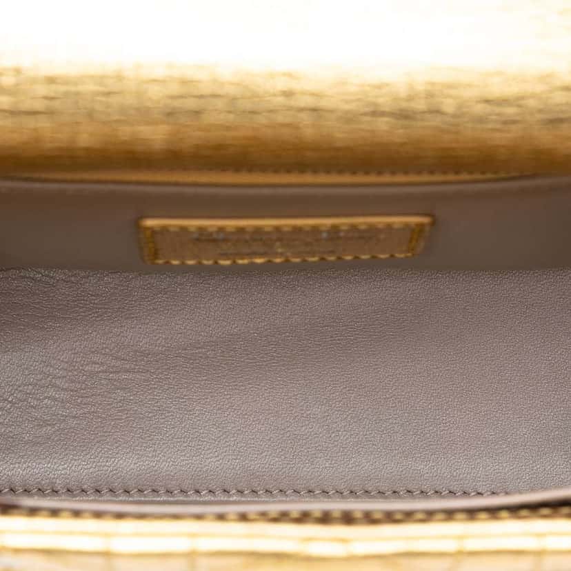 Dior Small Metallic Grained Calfskin Cannage My ABCDior Lady Dior Gold Leather Good condition - Model View