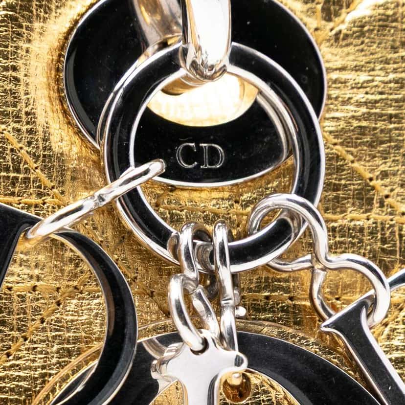 Dior Small Metallic Grained Calfskin Cannage My ABCDior Lady Dior Gold Leather Good condition - Box View