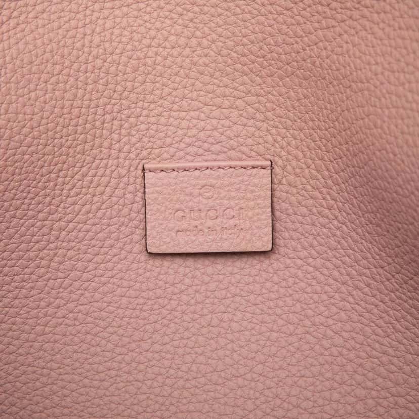 Gucci Pebbled Calfskin Soft Jackie Clutch Pink Leather Good condition - Box View