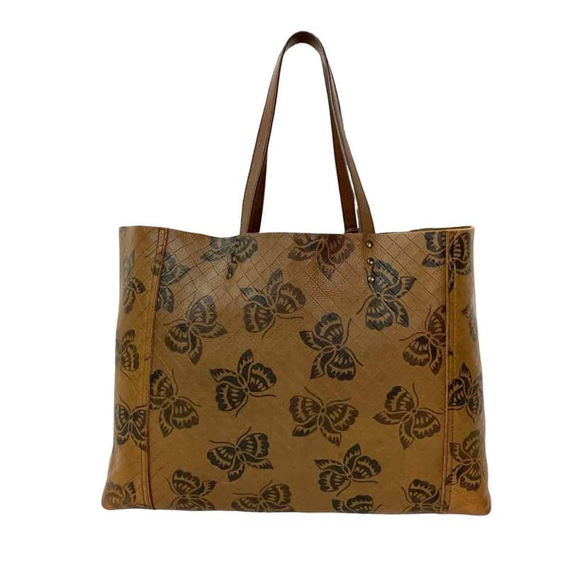 Bottega Veneta Nappa Intrecciomirage Butterfly Tote Brown Leather Good condition - Back View
