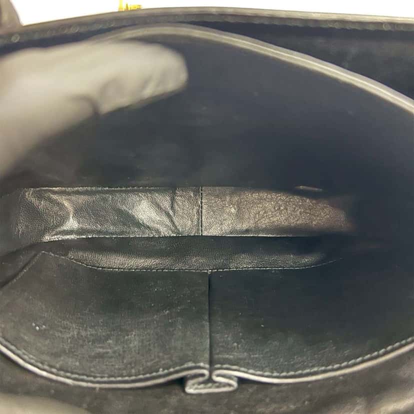 Celine Calfskin Horse Carriage Shoulder Bag Black Leather Good condition - Inside View