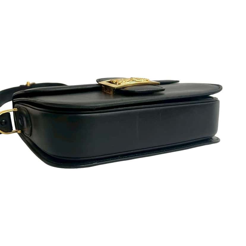 Celine Calfskin Horse Carriage Shoulder Bag Black Leather Good condition - Box View