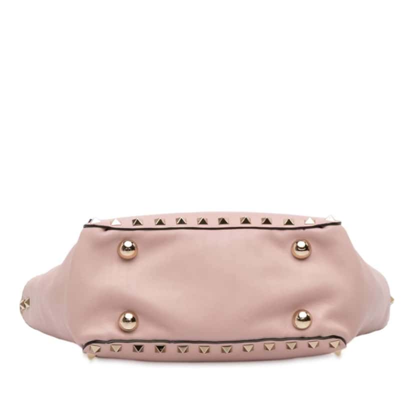 Valentino Mini Leather Rockstud Trapeze Satchel Pink Leather Good condition - Inside View