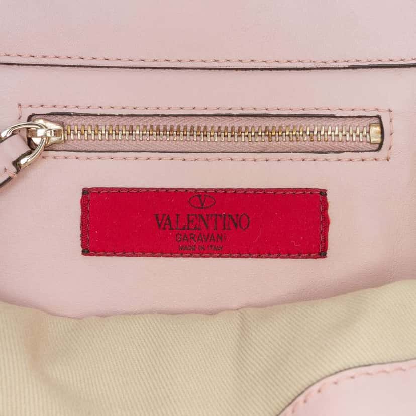 Valentino Mini Leather Rockstud Trapeze Satchel Pink Leather Good condition - Box View
