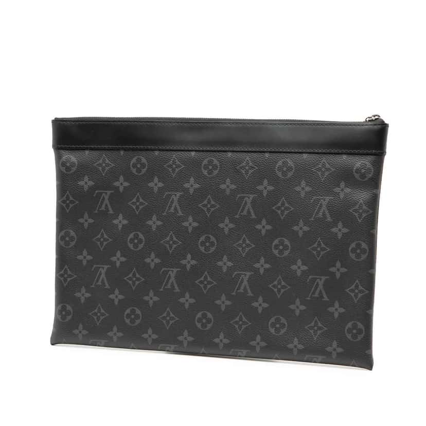 Louis Vuitton Monogram Eclipse Discovery Pochette GM Black Good condition - Back View