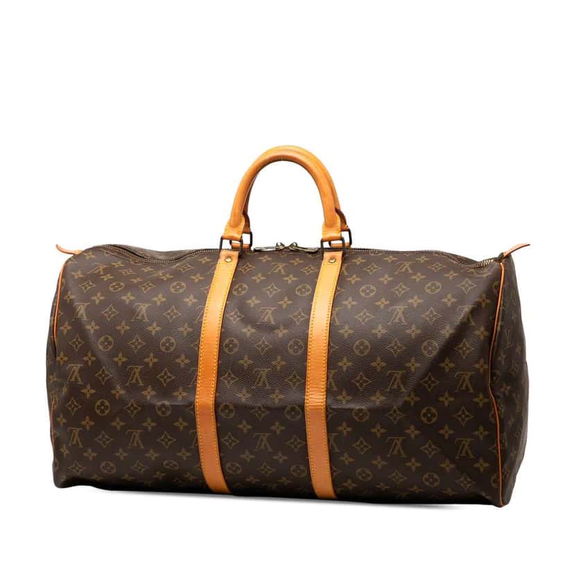 Louis Vuitton Monogram Keepall 55 Brown Good condition - Back View