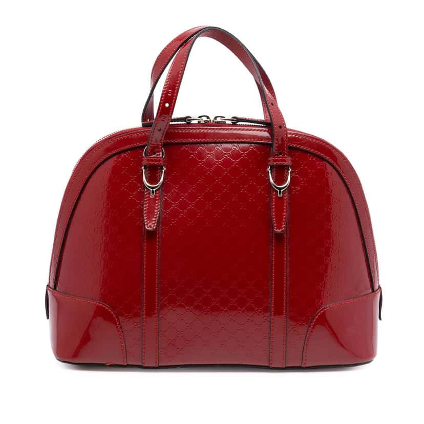Gucci Medium Microguccissima Patent Nice Dome Satchel Red Leather Good condition - Front View