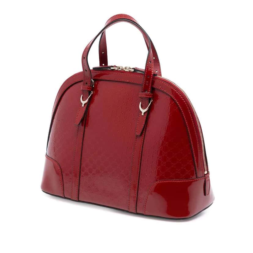 Gucci Medium Microguccissima Patent Nice Dome Satchel Red Leather Good condition - Back View