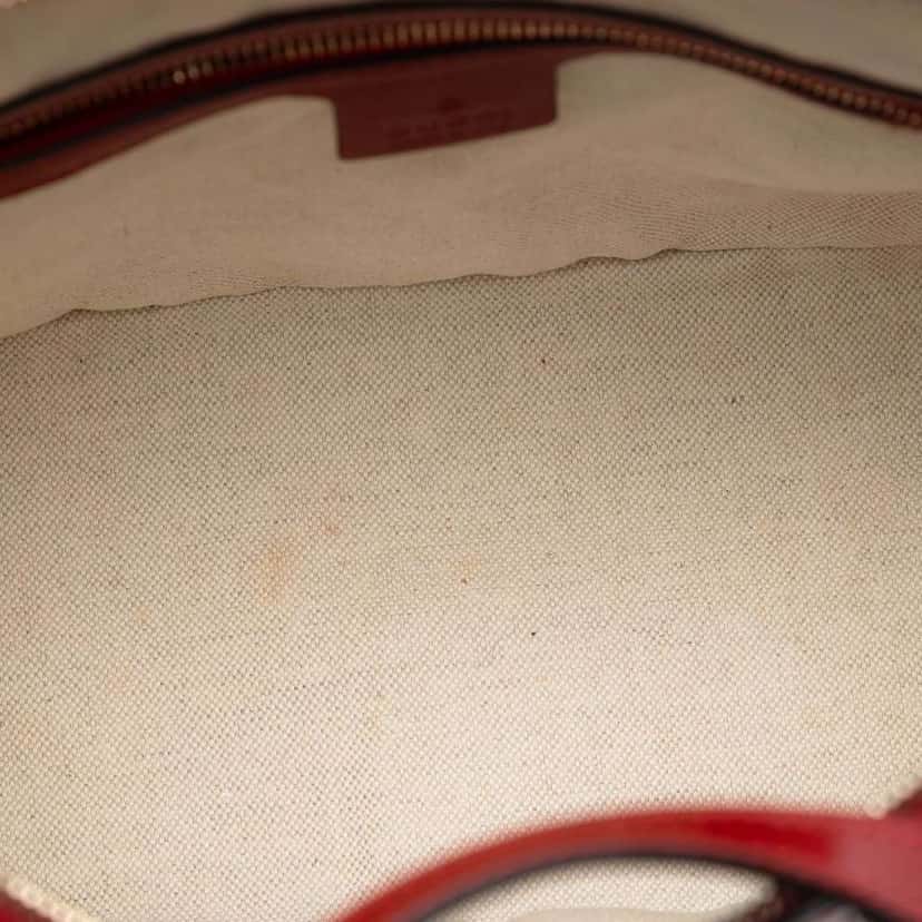 Gucci Medium Microguccissima Patent Nice Dome Satchel Red Leather Good condition - Model View