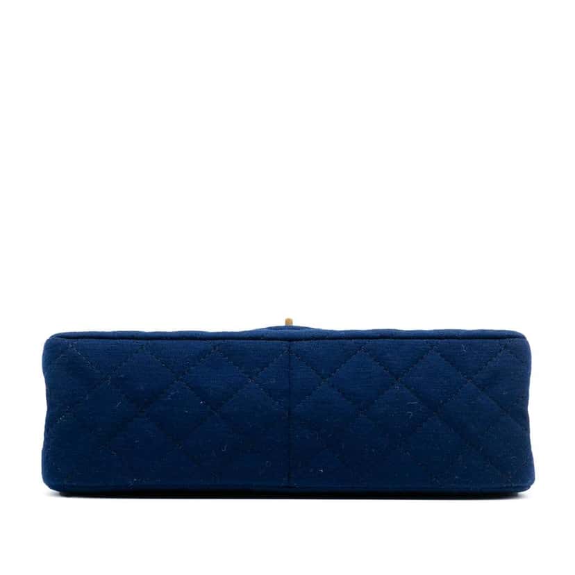 Chanel Quilted Jersey Reissue 2.55 Double Flap 226 Blue Cotton Good condition - Inside View