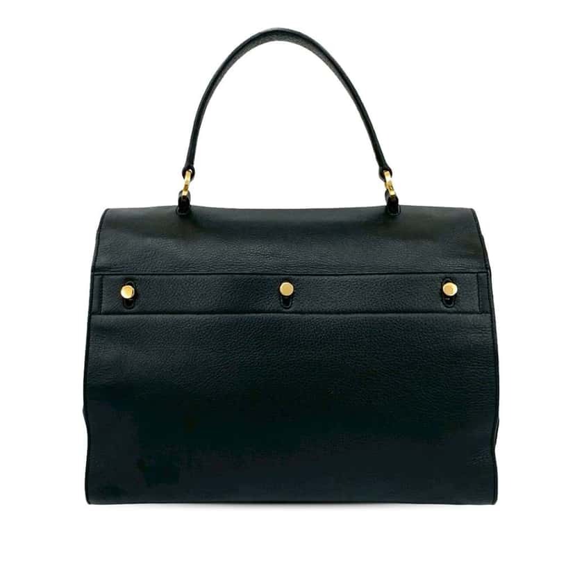 Saint Laurent Medium Leather Muse Two Satchel Black Leather Good condition - Back View