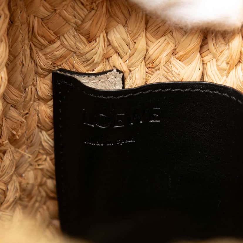 Loewe Small Raffia and Leather Gate Top Handle Bag Brown Good condition - Box View