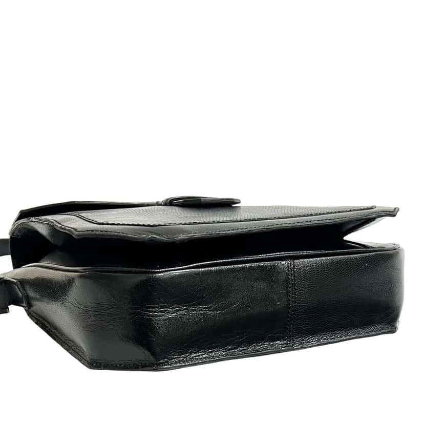 Saint Laurent Lizard Embossed Leather Monogram Crossbody Black Leather Good condition - Inside View