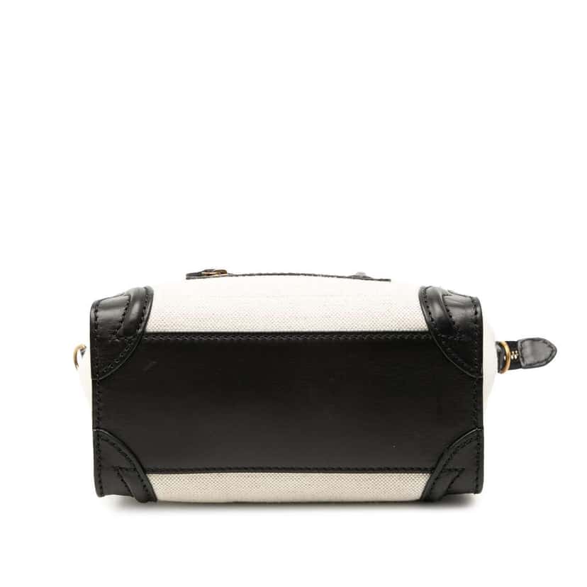 Celine Nano Bicolor Canvas and Leather Luggage Tote White Canvas Very good condition - Inside View