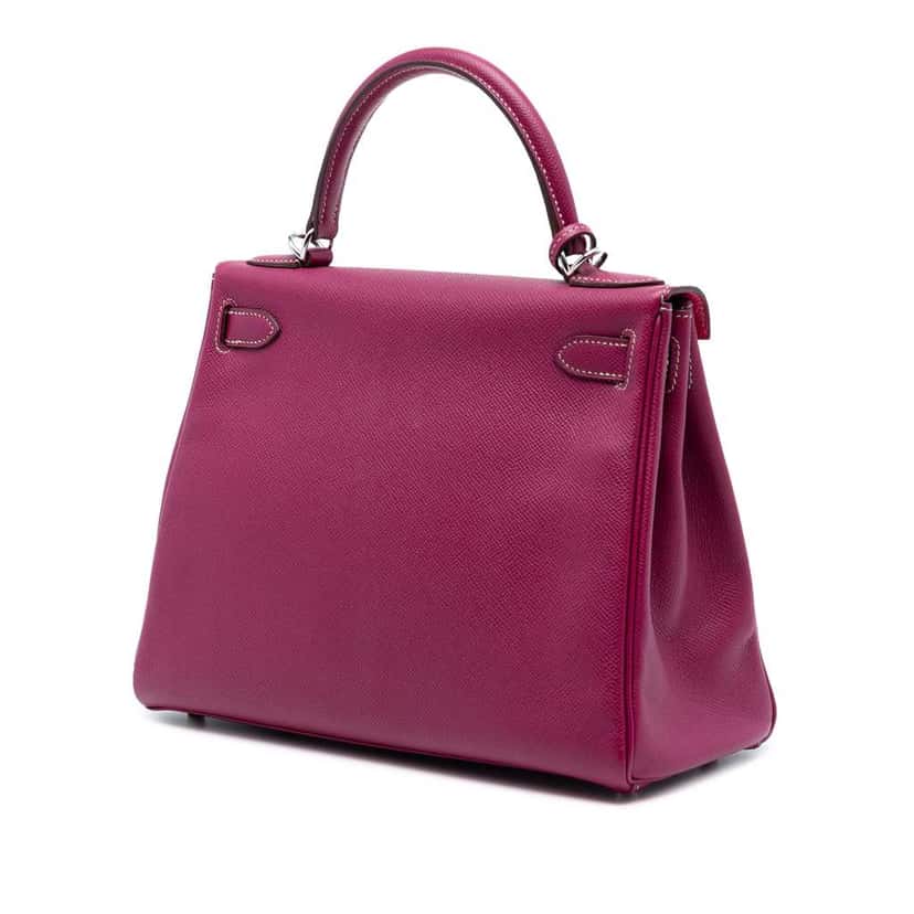 Hermès Epsom Candy Kelly II Retourne 28 Purple Leather Good condition - Back View
