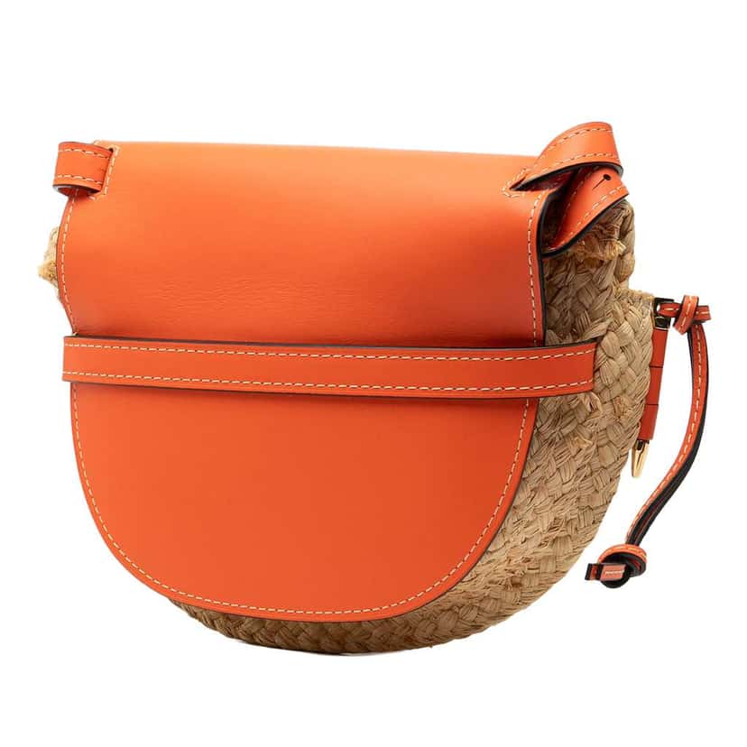 Loewe Medium Raffia Gate Crossbody Brown Very good condition - Back View