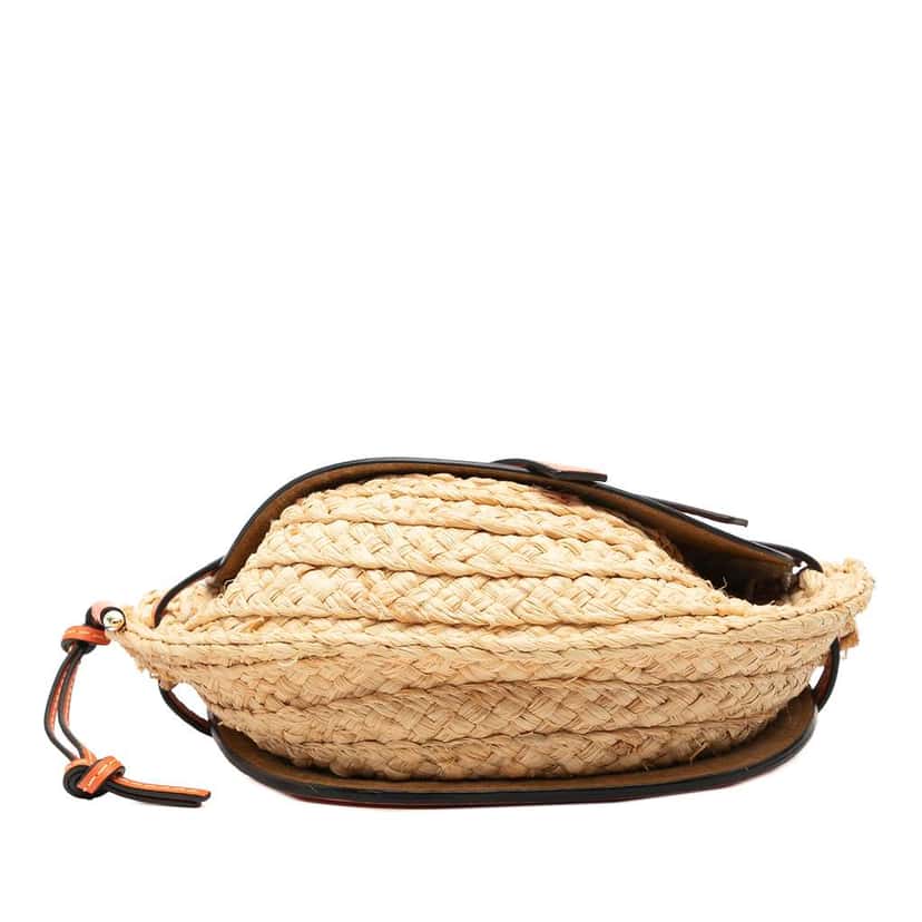 Loewe Medium Raffia Gate Crossbody Brown Very good condition - Inside View