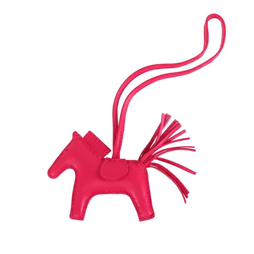 Hermès Milo Lambskin Grigri Rodeo Bag Charm PM Pink Leather Good condition - Front View