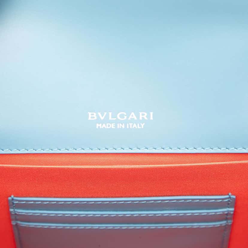 Bvlgari Leather Serpenti Forever Crossbody Blue Leather Good condition - Box View