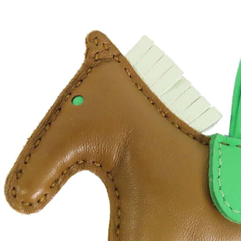 Hermès Milo Lambskin and Swift Grigri Rodeo Pegase Bag Charm PM Brown Leather Good condition - Model View