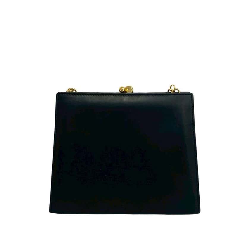 Salvatore Ferragamo Leather Vara Chain Crossbody Blue Leather Good condition - Back View