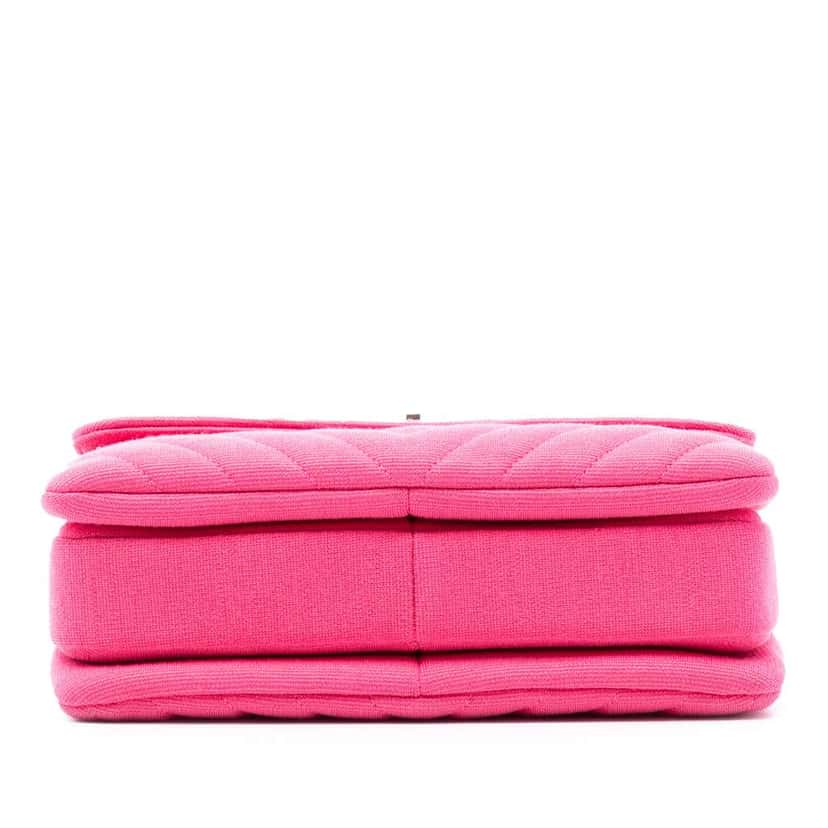 Chanel Small Chevron Jersey Trendy CC Top Handle Flap Pink Cotton Very good condition - Inside View