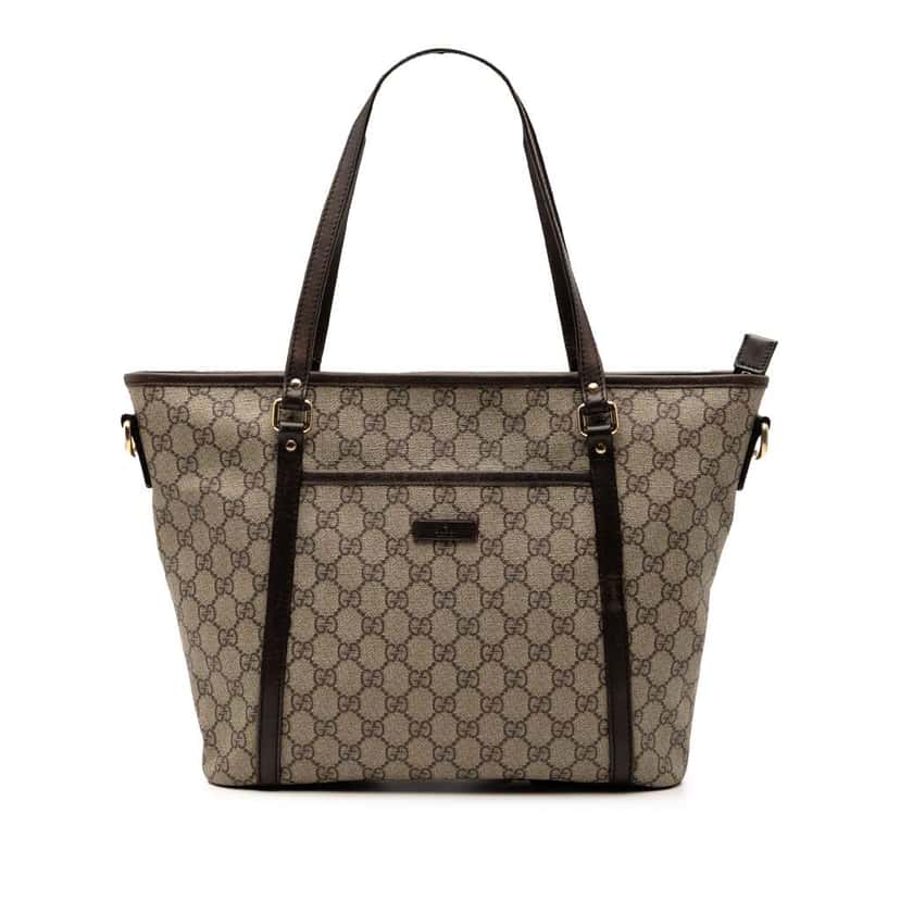 Gucci GG Supreme Joy Convertible Tote Brown Canvas Good condition - Front View