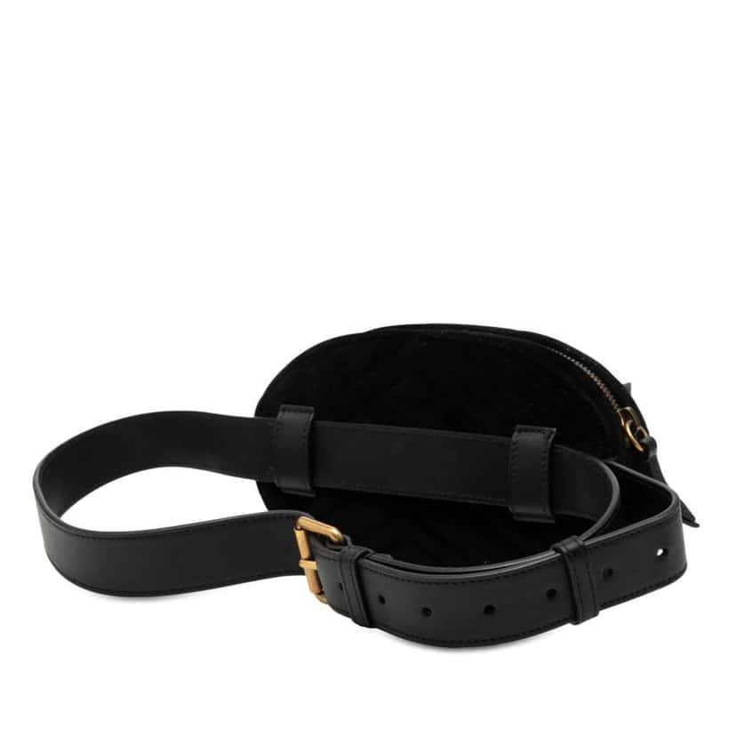 Gucci GG Marmont Matelasse Velvet Belt Bag Black Velvet Very good condition - Back View