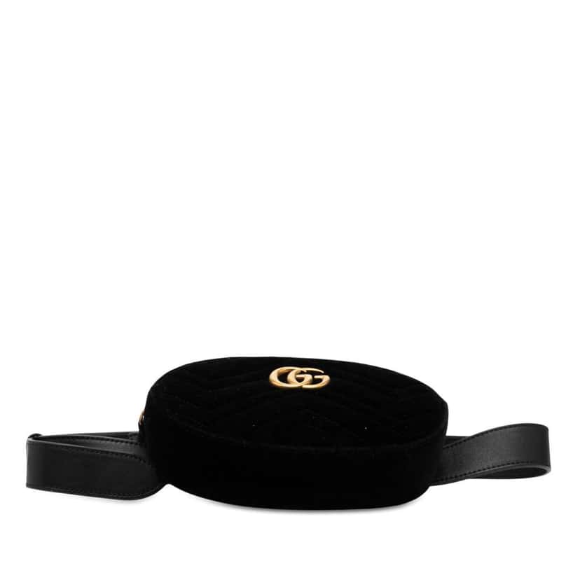 Gucci GG Marmont Matelasse Velvet Belt Bag Black Velvet Very good condition - Inside View