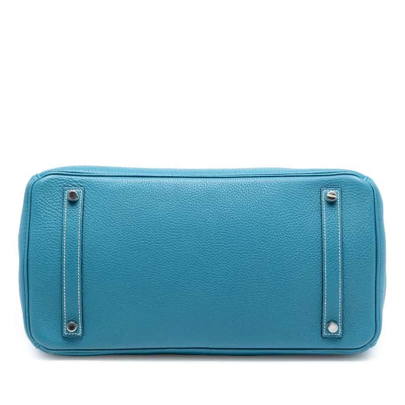 Hermès Togo Birkin Retourne 35 Blue Leather Good condition - Inside View