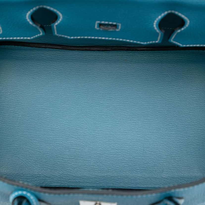 Hermès Togo Birkin Retourne 35 Blue Leather Good condition - Model View