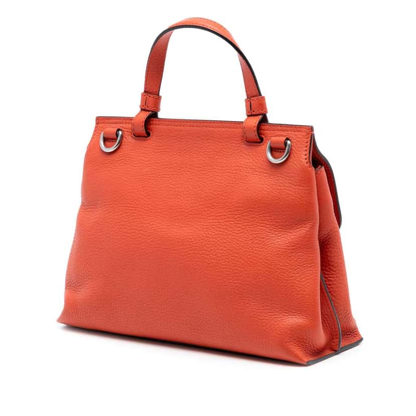 Gucci Small Leather Bamboo Daily Satchel Orange Leather Very good condition - Back View