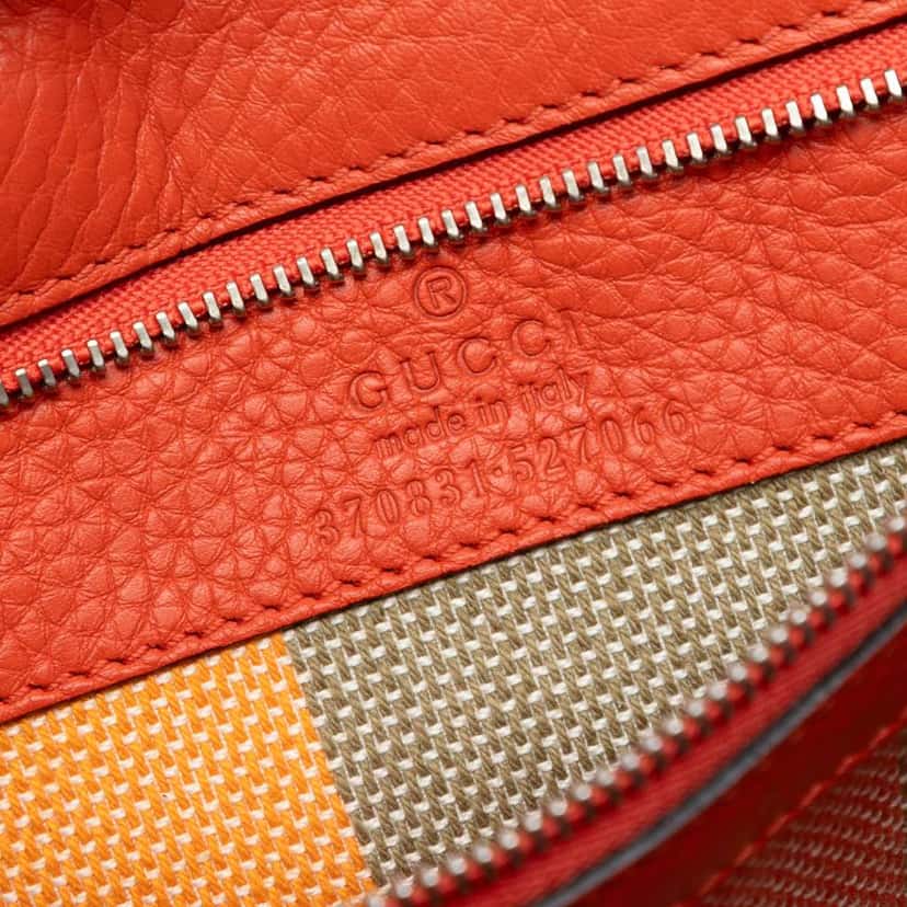 Gucci Small Leather Bamboo Daily Satchel Orange Leather Very good condition - Box View