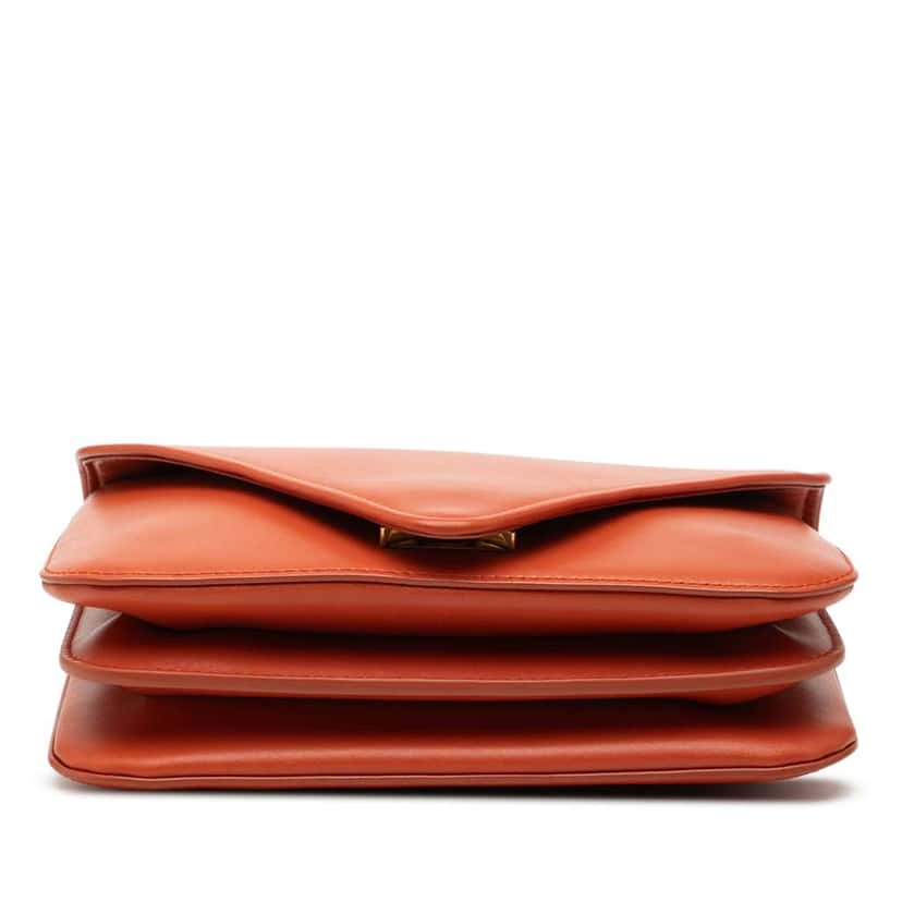 Bottega Veneta Small Leather Mount Envelope Chain Bag Orange Leather Very good condition - Inside View