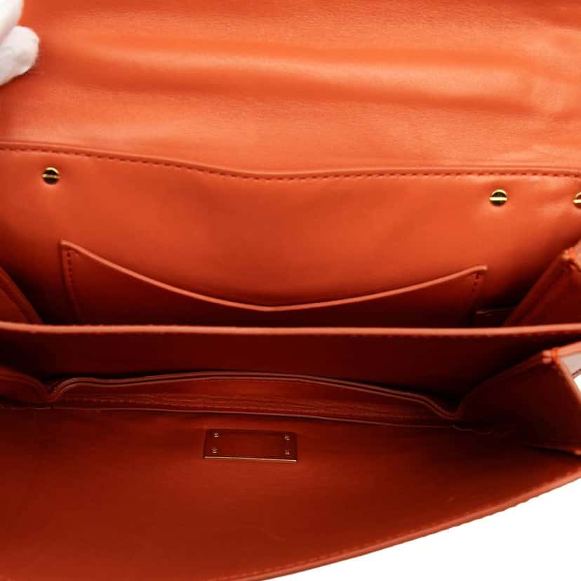 Bottega Veneta Small Leather Mount Envelope Chain Bag Orange Leather Very good condition - Model View
