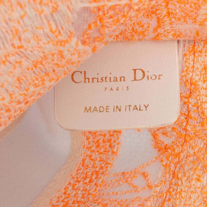 Dior Mini Canvas Embroidered Dioriviera Toile De Jouy Book Tote Orange Canvas Very good condition - Box View