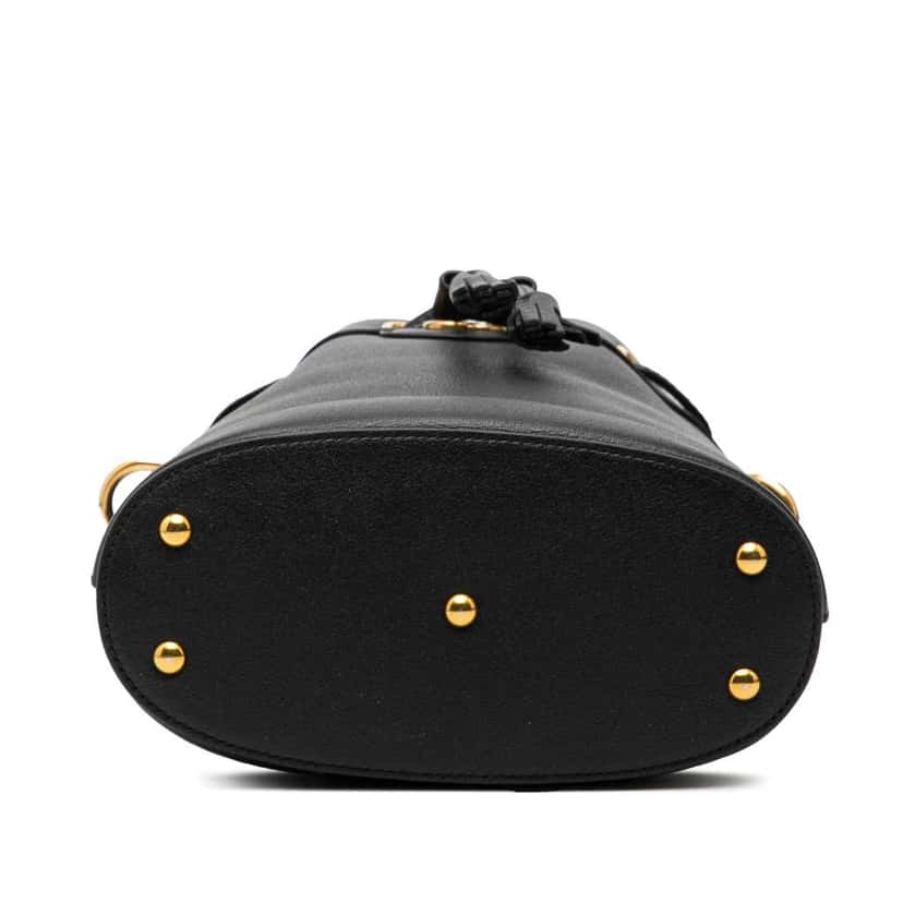 Gucci Mini Calfskin Bamboo Diana Bucket Bag Black Leather Very good condition - Inside View