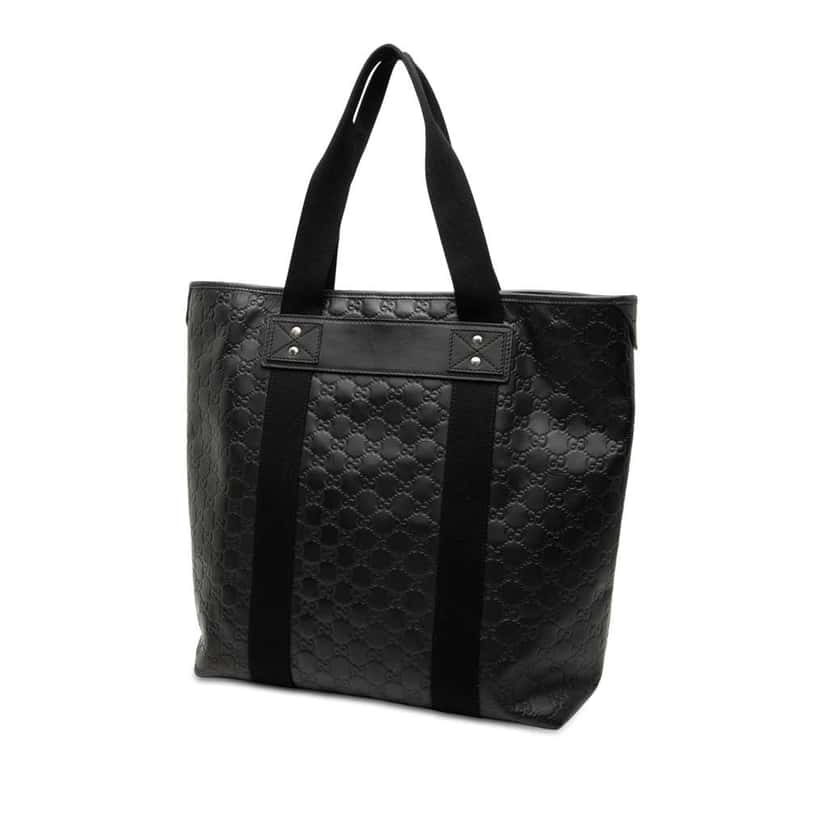 Gucci Guccissima Web Tote Black Leather Good condition - Back View