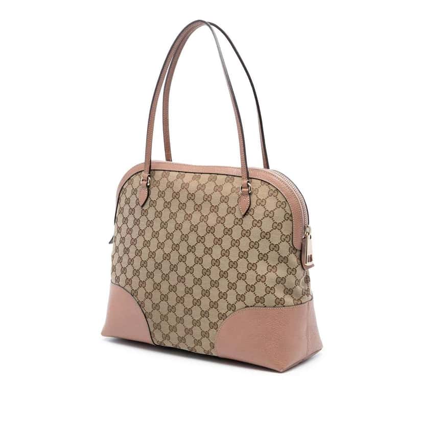 Gucci Medium GG Canvas Bree Dome Tote Brown Canvas Very good condition - Back View