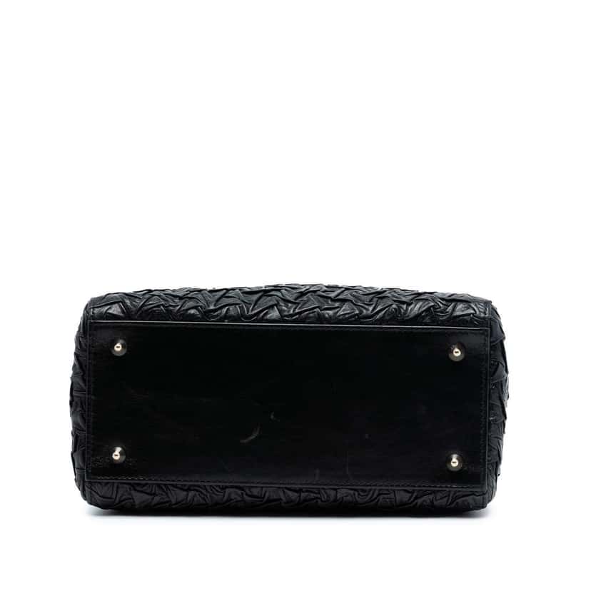 Dior Medium Wavy Crinkled Lambskin Lady Dior Black Leather Very good condition - Inside View