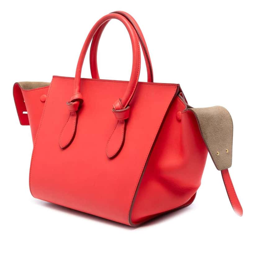 Celine Small Grained Calfskin Tie Knot Handbag Red Leather Very good condition - Back View