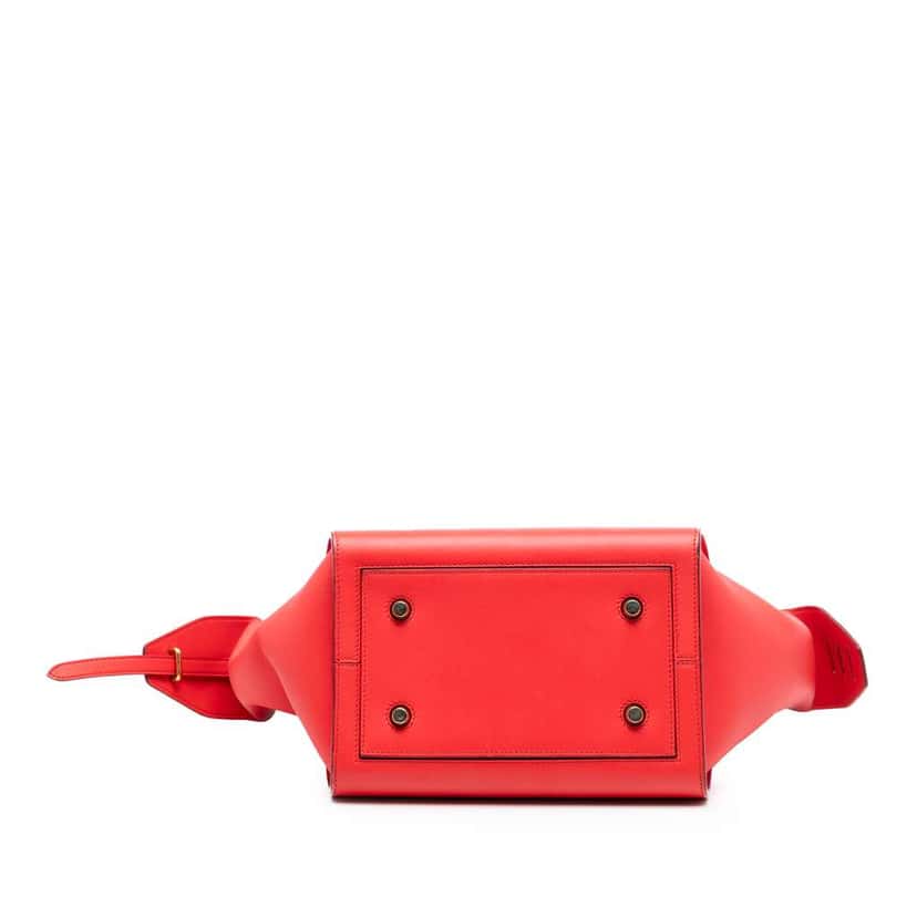 Celine Small Grained Calfskin Tie Knot Handbag Red Leather Very good condition - Inside View