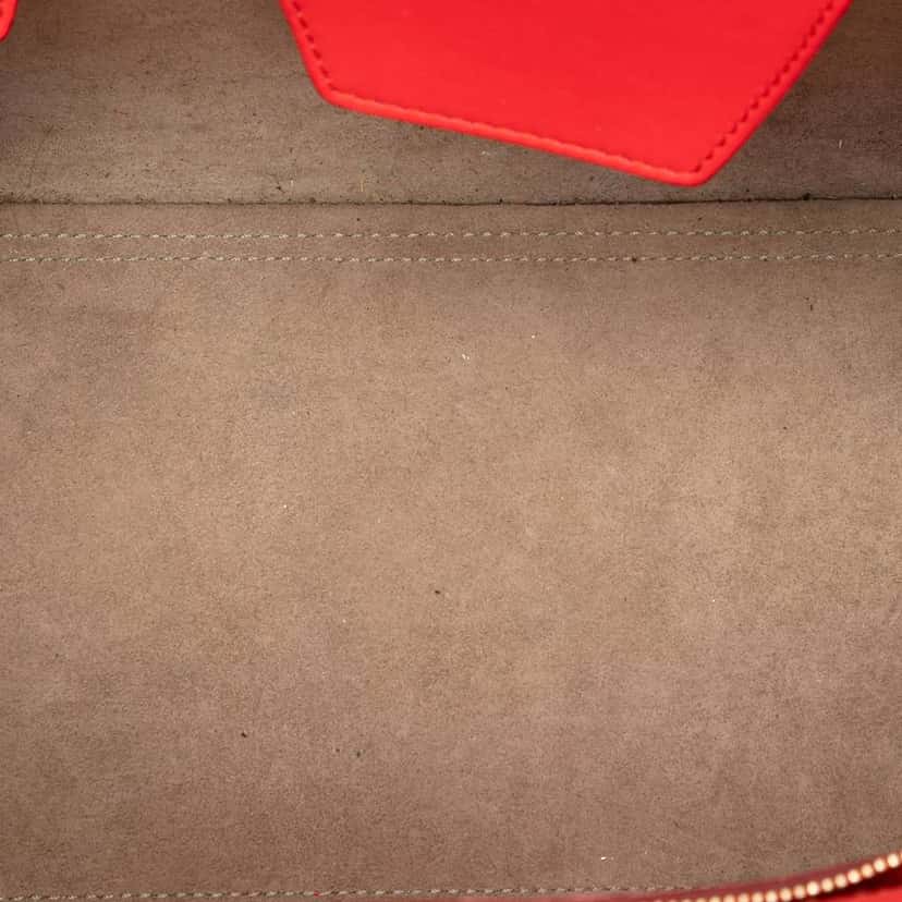 Celine Small Grained Calfskin Tie Knot Handbag Red Leather Very good condition - Model View
