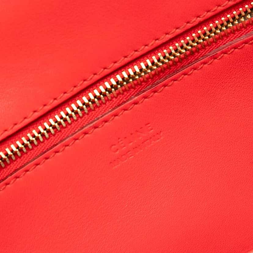 Celine Small Grained Calfskin Tie Knot Handbag Red Leather Very good condition - Box View