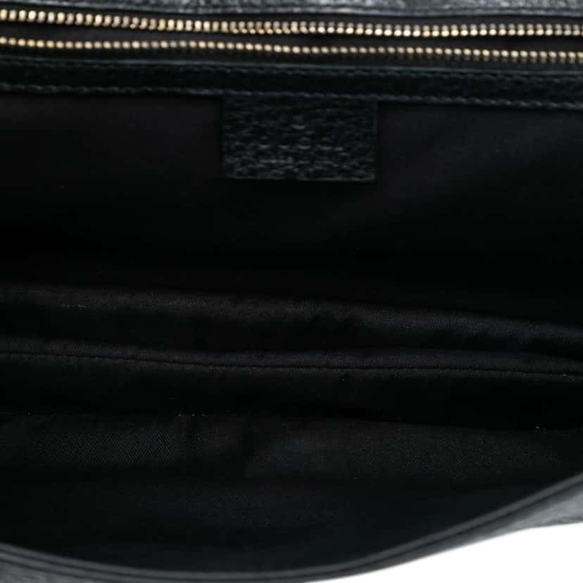 Gucci Leather Blondie Web Shoulder Bag Black Leather Good condition - Model View
