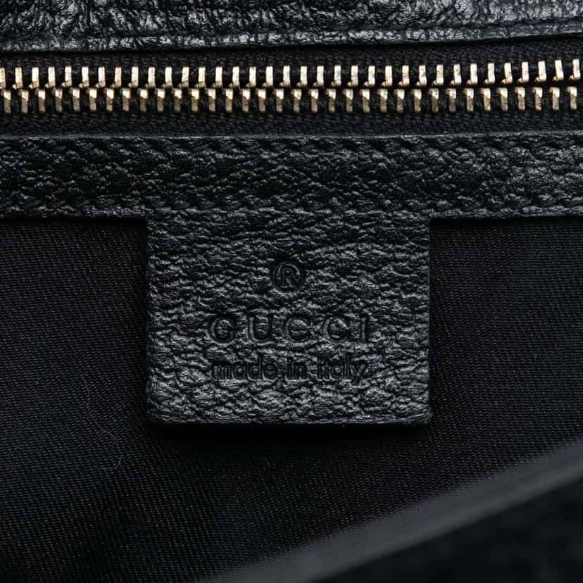 Gucci Leather Blondie Web Shoulder Bag Black Leather Good condition - Box View