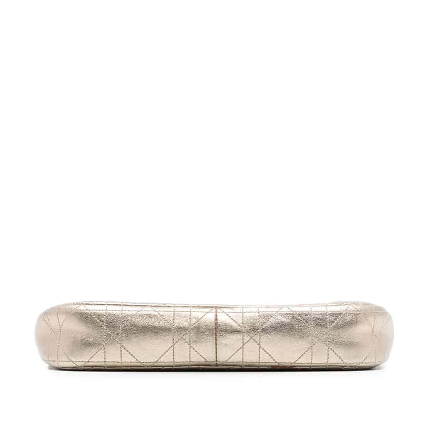 Dior Metallic Lambskin Cannage Miss Dior Promenade Crossbody Gold Leather Good condition - Inside View