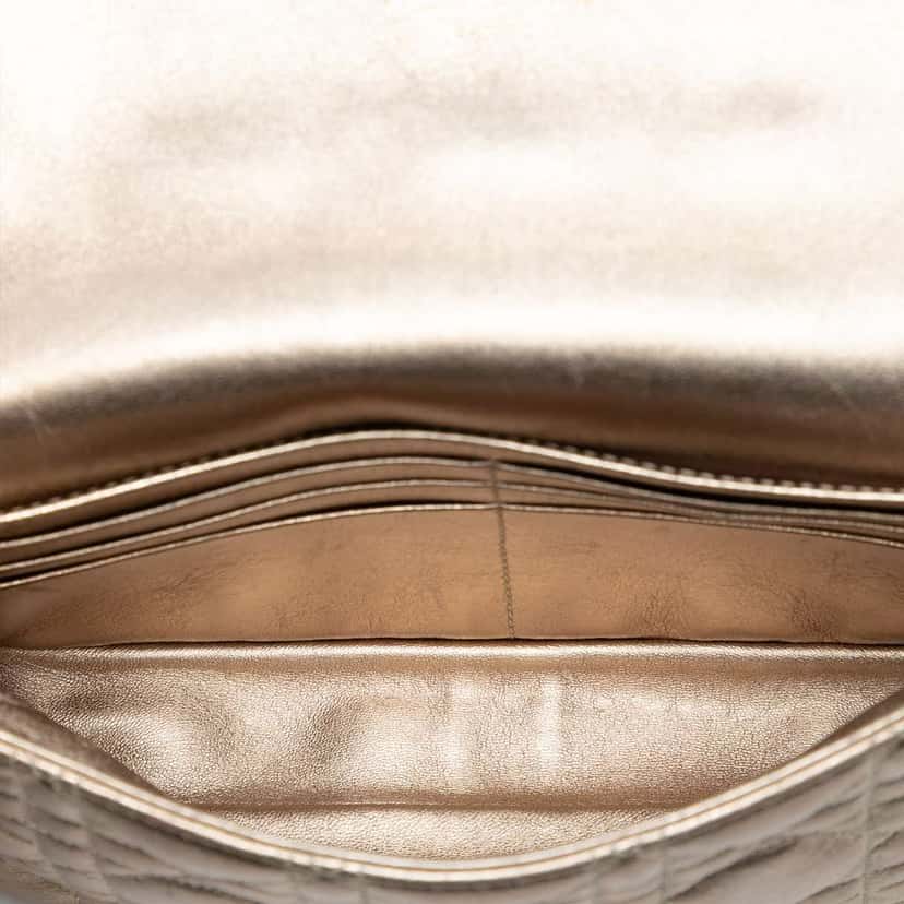 Dior Metallic Lambskin Cannage Miss Dior Promenade Crossbody Gold Leather Good condition - Model View